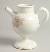 A GOOD LARGE 18TH CENTURY DUTCH DRUG JAR with handles and spout. 8ins high.