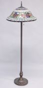 A TIFFANY STYLE FLOOR LAMP. 1ft 9ins diameter.