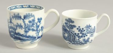 AN 18TH CENTURY WORCESTER COFFEE CAN printed with 'the earliest Worcester blue and white print'