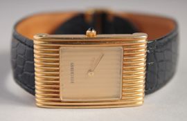 A GENTLEMAN'S 18CT GOLD WRISTWATCH with leather strap. No. AA/03136