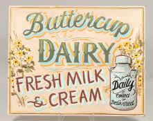 A BUTTERCUP DAIRY SIGN. 1ft 8ins x 1ft 2ins.