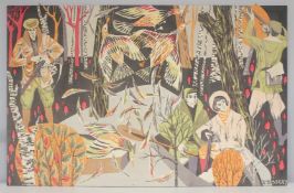 A LARGE 1960'S TAPESTRY by J. C. BISSENY. 36ins x 50ins.