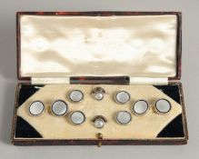A MOTHER-OF-PEARL SET OF DRESS CUFFLINKS AND STUDS.