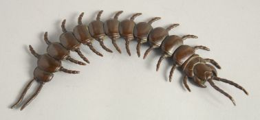 A JAPANESE ARTICULATED BRONZE CENTIPEDE. 6ins long.