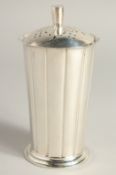 A MAPPIN AND WEBB SILVER ART DECO SUGAR SIFTER. 6ins high. London 1937.