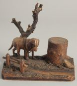 A BLACK FOREST CARVED WOOD 