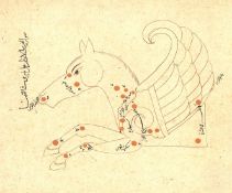 A LATE SAFAVID LEAF; THE BOOK OF FIXED STARS, inscribed, 27cm x 22cm.