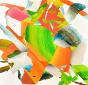 Anthony Francis (b. 1979) 'Thought Modelled Through Touch', acrylic and collage on canvas, signed