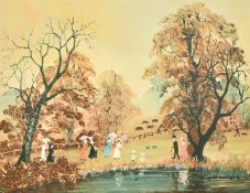 Helen Layfield Bradley (1900-1979) British, 'Autumn', colour print, signed in pencil and with