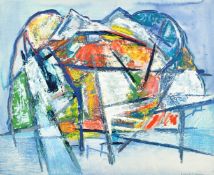 Harald Peterssen, 20th Century, an untitled abstract composition, oil and watercolour, signed, 12.5