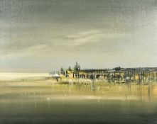 Kit Barker (1916-1988) British, 'Derelict Pier, Kent', oil on canvas, 16