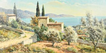 Lucien Potronat (1889-1974) French, a view of the Mediterranean, oil on canvas, signed, 16
