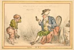 William Heath (Paul Pry), 'Irish MP's', a hand-coloured caricature, 10.5