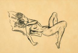Manner of William Russell Flint, a pair of charcoal studies of nudes, one 5