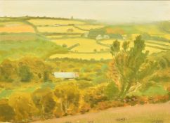 Robert Morson Hughes (1873-1953) British, farm building in a landscape, oil on board, signed, 10