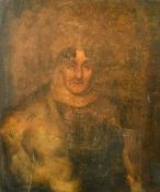 19th Century English School, a portrait of a lady in a fur shawl, oil on canvas, 30