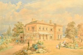 Late 19th Century English School, 'Newlands Beeches, Leamington, a residence designed and created