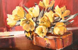 Ethel Walker (20th Century), 'February Gold', a still life, oil on board, signed, 13