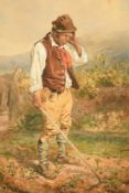 George Hart Taylor, circa 1871, 'Pat's Poor Prospects', scene of a farmer, possibly Irish,