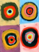 20th Century, a reverse glass painted abstract, 19.5