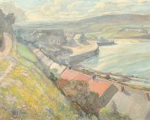 Odell, 20th Century, Possibly Irish, a view of a harbour town, oil on board, 20