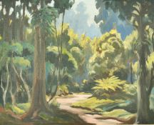 Edward B. Lattey (1899-1986) New Zealand, 'Bush Track, Kuratau', oil on canvas, signed, inscribed