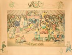 After Louis Wain, 'The Cat's Circus', colour lithograph, 18.5