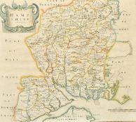 Robert Morden, a hand-coloured engraved map of Hampshire, 15