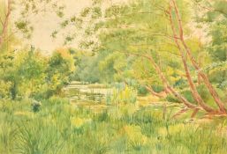 Richard Henry Brock (1871-1943) British, a pair of watercolour scenes of riverside views, one