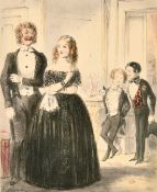 John Leech, 'The Rising Generation', two hand-coloured lithographs, and two further lithographs by