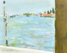 Ken Howard (1932-2022) British, a Venice waterway, oil on board, signed, 8