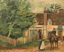 English School, Circa 1889, a pair of oil on board views of Catherington, Hampshire, indistinctly