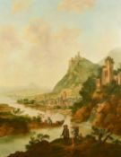 Christian Georg Schutz (18th/19th Century) German, A Rhineland Capriccio, oil on canvas, 66.25