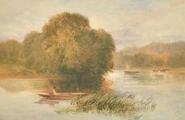 Attributed to David Cox Jnr. 'Battersea Reach', watercolour, 5.5