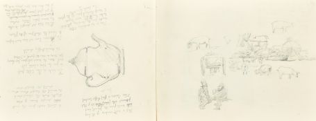 Three 19th Century sketch books of pencil, and pen and ink drawings from the Butler Stoney family,
