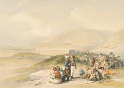After David Roberts (1796-1864) British, 'Jacob's Well at Shechem', hand coloured lithograph,
