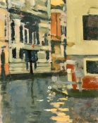 Ken Howard (1932-2022) British, a Venetian Canal Scene, oil on board, signed, 9.5