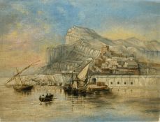 English School, Circa 1869, 'Signal Station, Gibraltar', and 'Landing Place, Gibraltar', a pair of