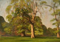John Brown (20th Century), two landscapes, oil on board, signed with initials, each 10