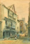 Alfred Leyman (1856-1923) British, a Devon Street Scene, watercolour, signed and dated 1896, 21