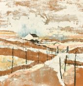 Mike Howarth (20th Century), Cottages by the sea, mixed media and collage, signed, 30