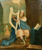 Late 19th/Early 20th Century School, a portrait of a gentleman as a musician playing a lute, oil