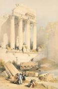After David Roberts (1796-1864) British, 'Baalbec', hand coloured lithograph, published by F. G.