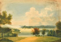 19th Century Irish School, An extensive landscape with water, inscription verso Cork .......,