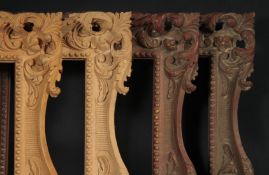 A set of four 20th Century carved frames, two gilded, rebate size 9.75