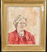 20th Century, A group of four female portraits, all oils on board, the smallest 10