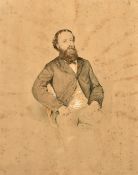 Circle of William Carpenter (19th Century) British, A study of a seated gentleman, watercolour, 19.