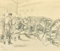 Joan Wanklyn, 20th Century, 'Gun Park', pencil drawing, initialled and dated '69, 12