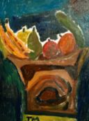 Jamie Moynahan (20th Century) a still life of fruit, acrylic on canvas, signed with initials, 19