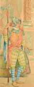 George Cruickshank Junior (1842-1909) British, A Palace guard, watercolour, signed, 11.5